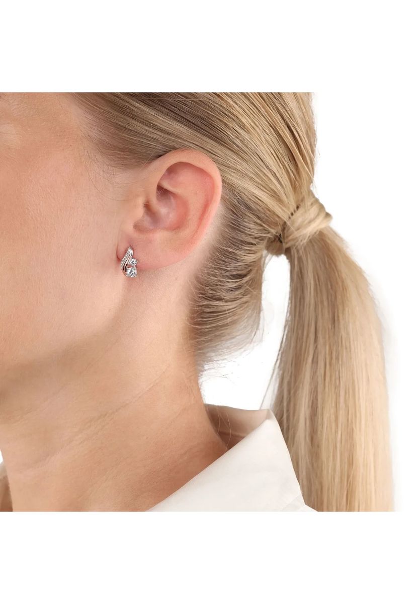 Elegante geschwungene Bicolor-Ohrstecker