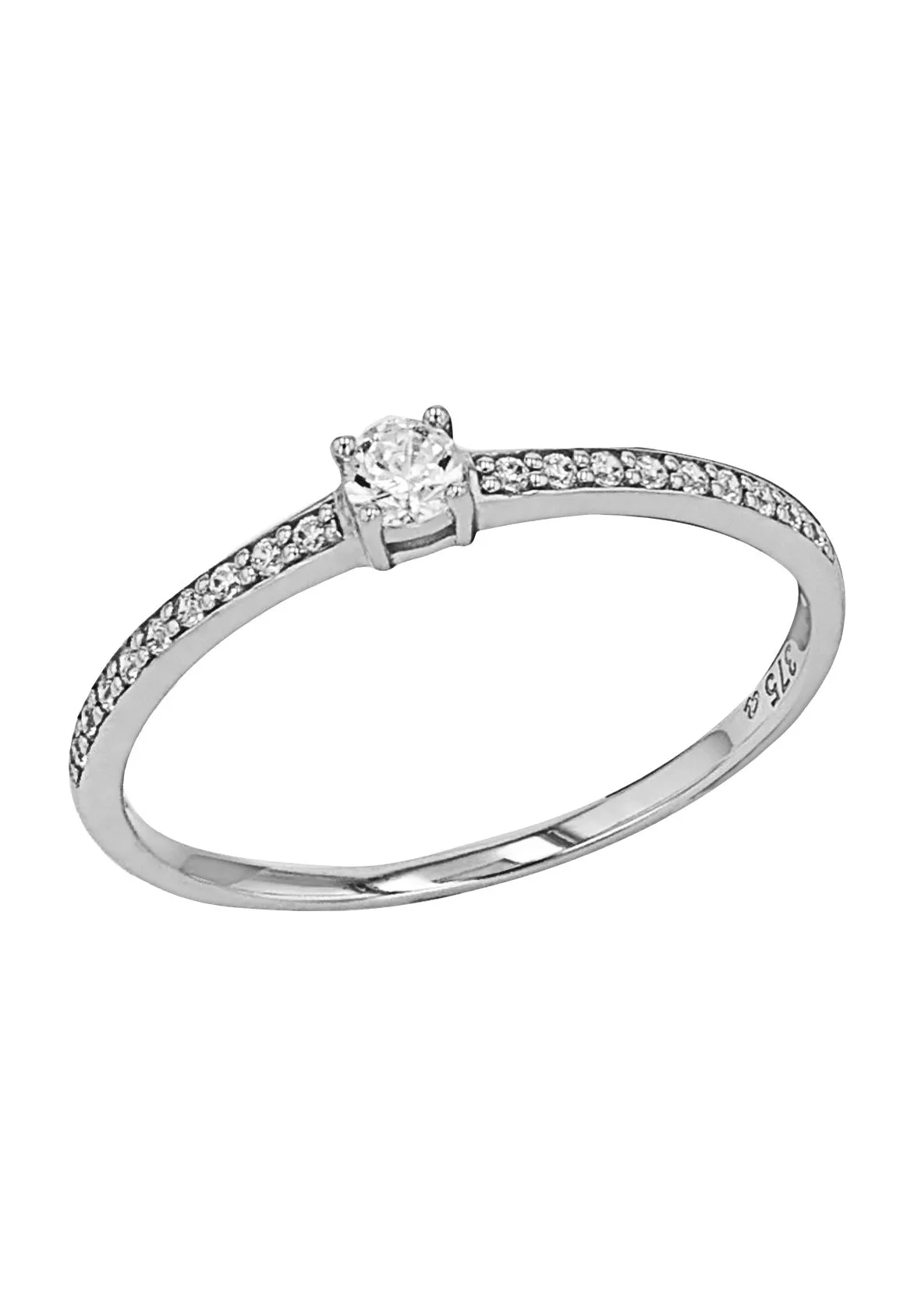 Eleganter Solitär mit Pavé-Akzenten