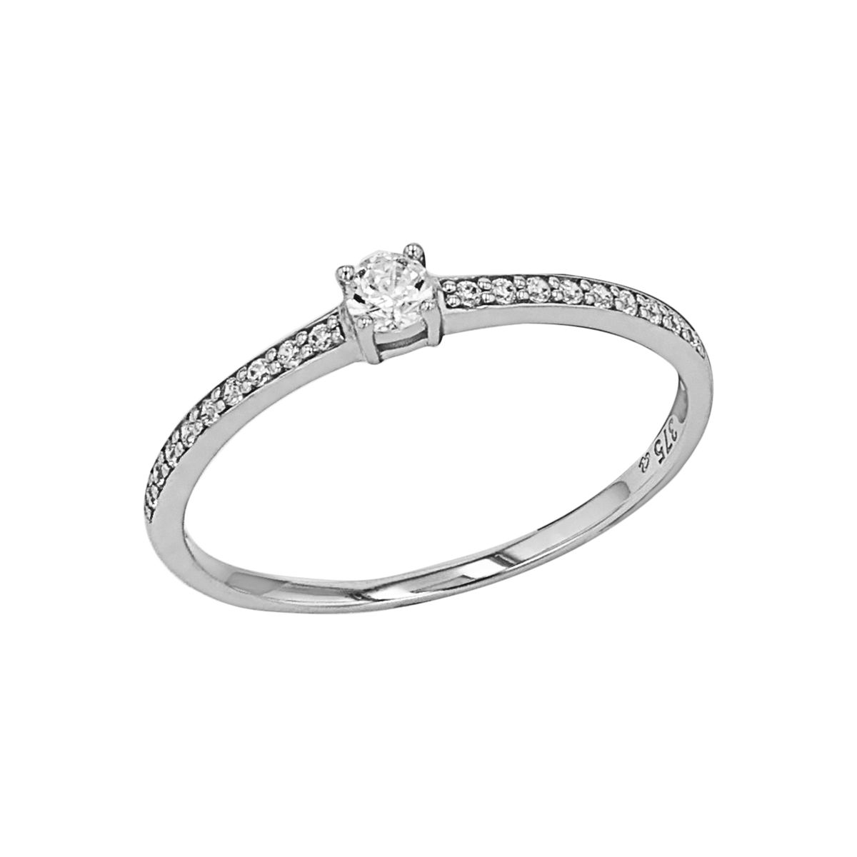 Eleganter Solitär mit Pavé-Akzenten