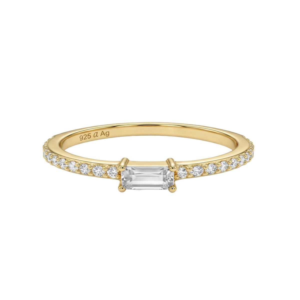 Ring mit Baguetteschliff-Besatz