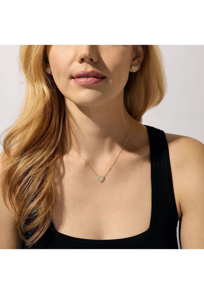 Halskette mit Herzanhänger und Ohrring-Set