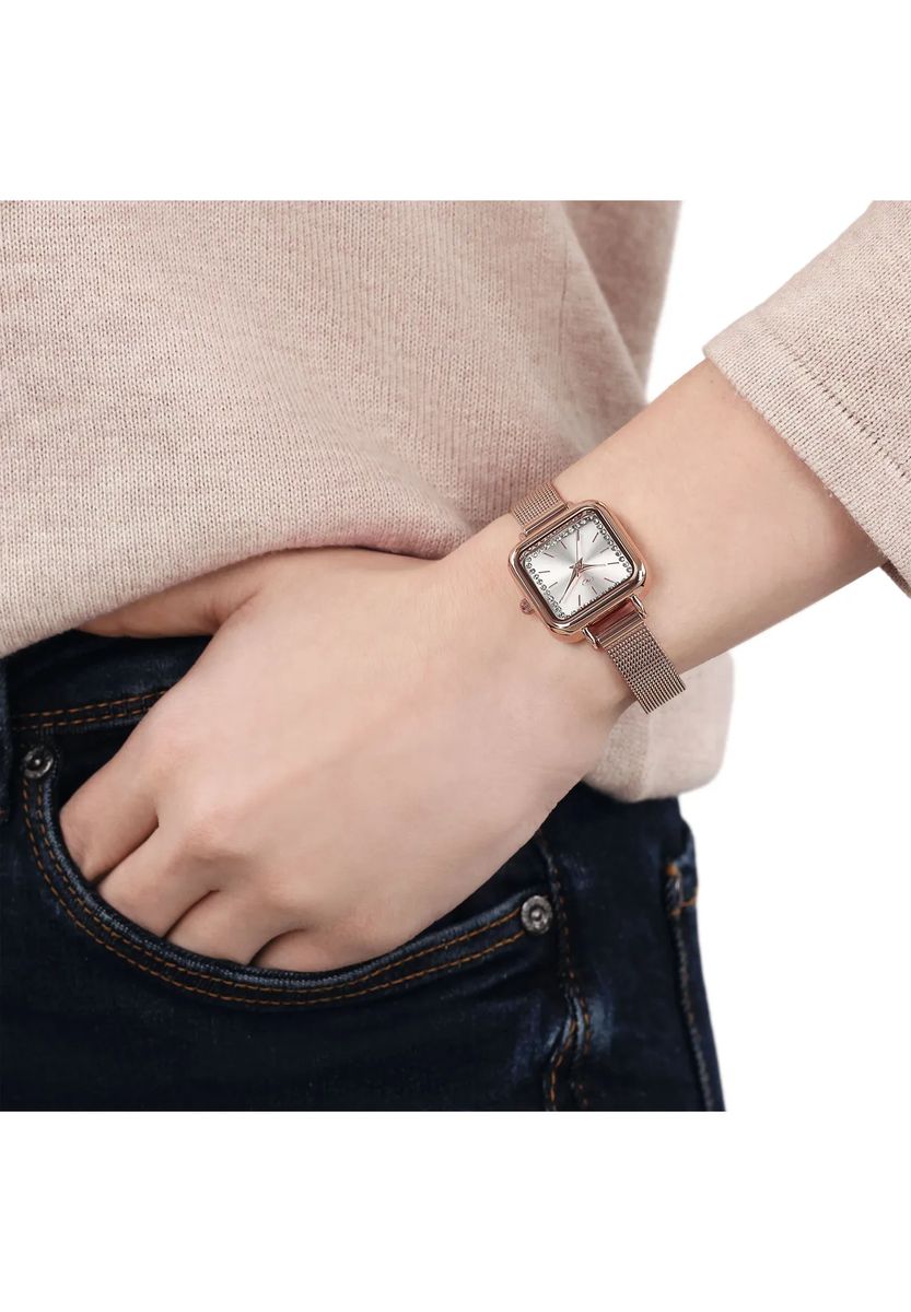 Elegante rechteckige Mesh-Uhr