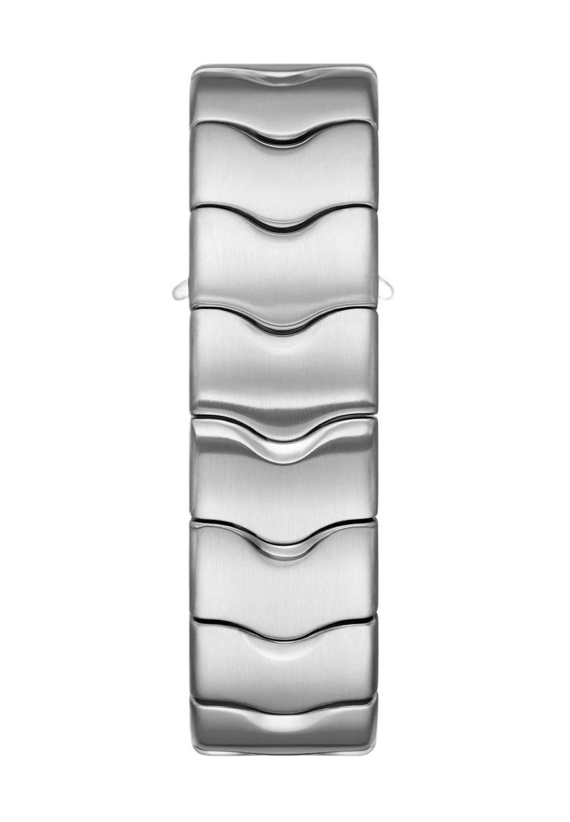 Silberfarbene Edelstahlarmbanduhr