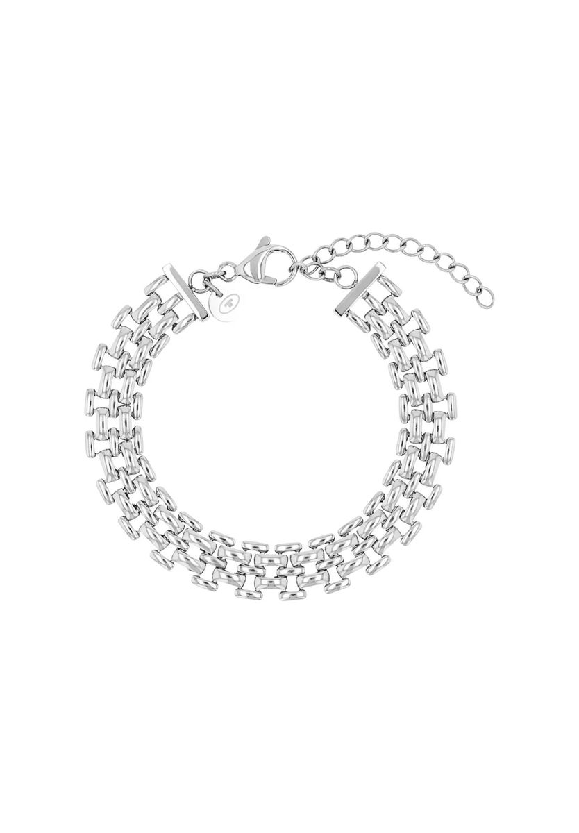 Dreireihiges poliertes Gliederarmband