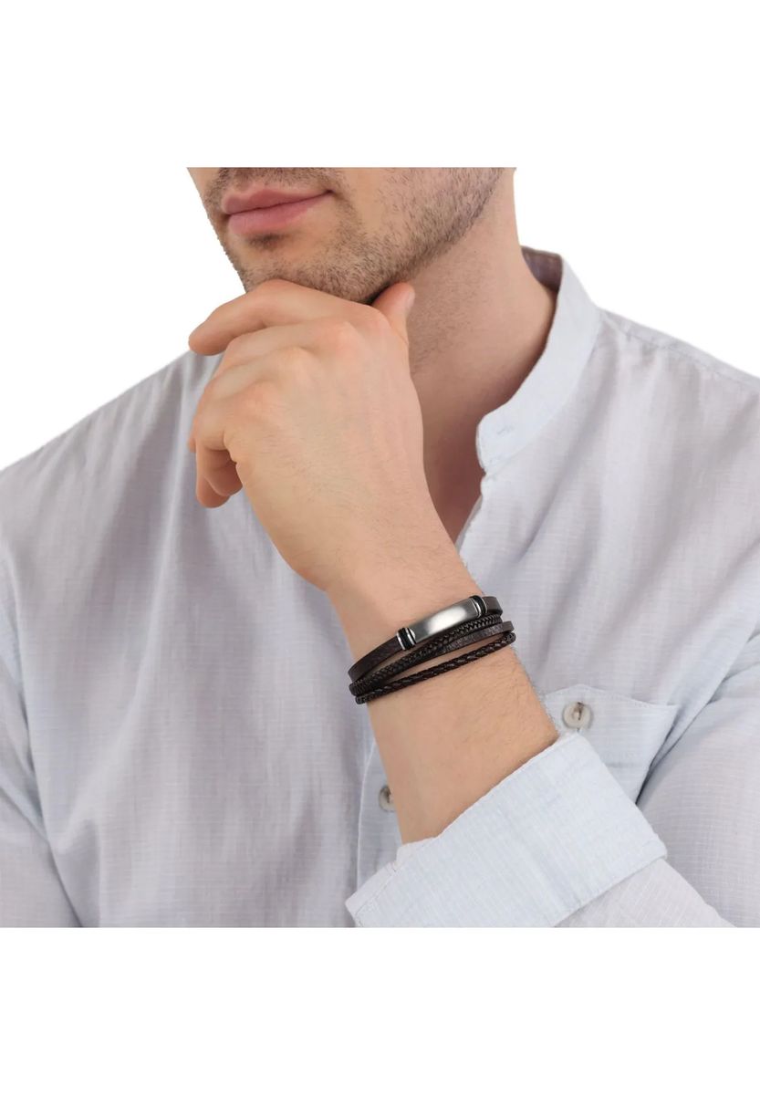 Mehrreihiges Leder-Ident-Armband