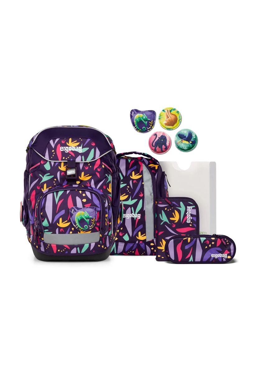 Ergonomisches Schulranzen-Set mit Tropenmuster