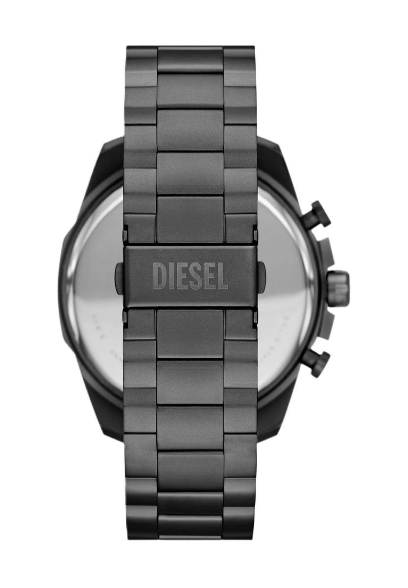 Anthrazitfarbener Chronograph mit Edelstahlarmband