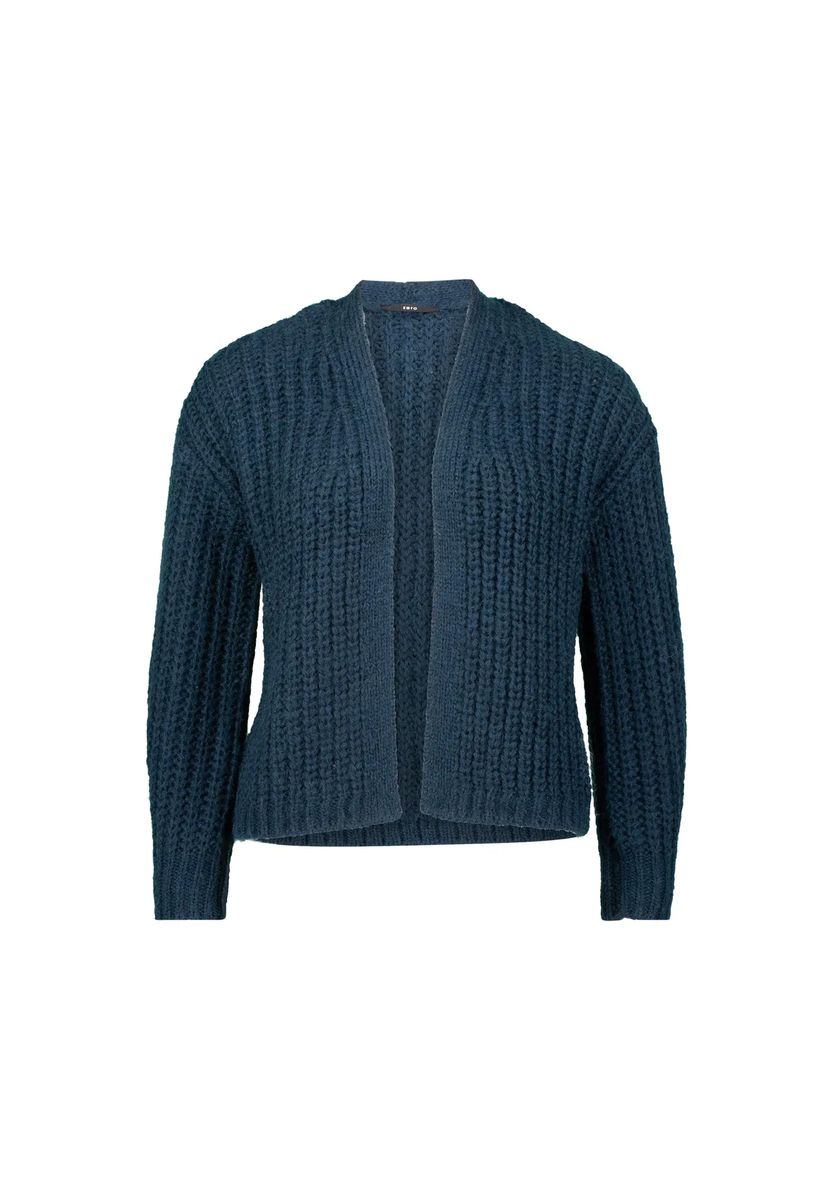 Grob gestrickte offene Strickjacke