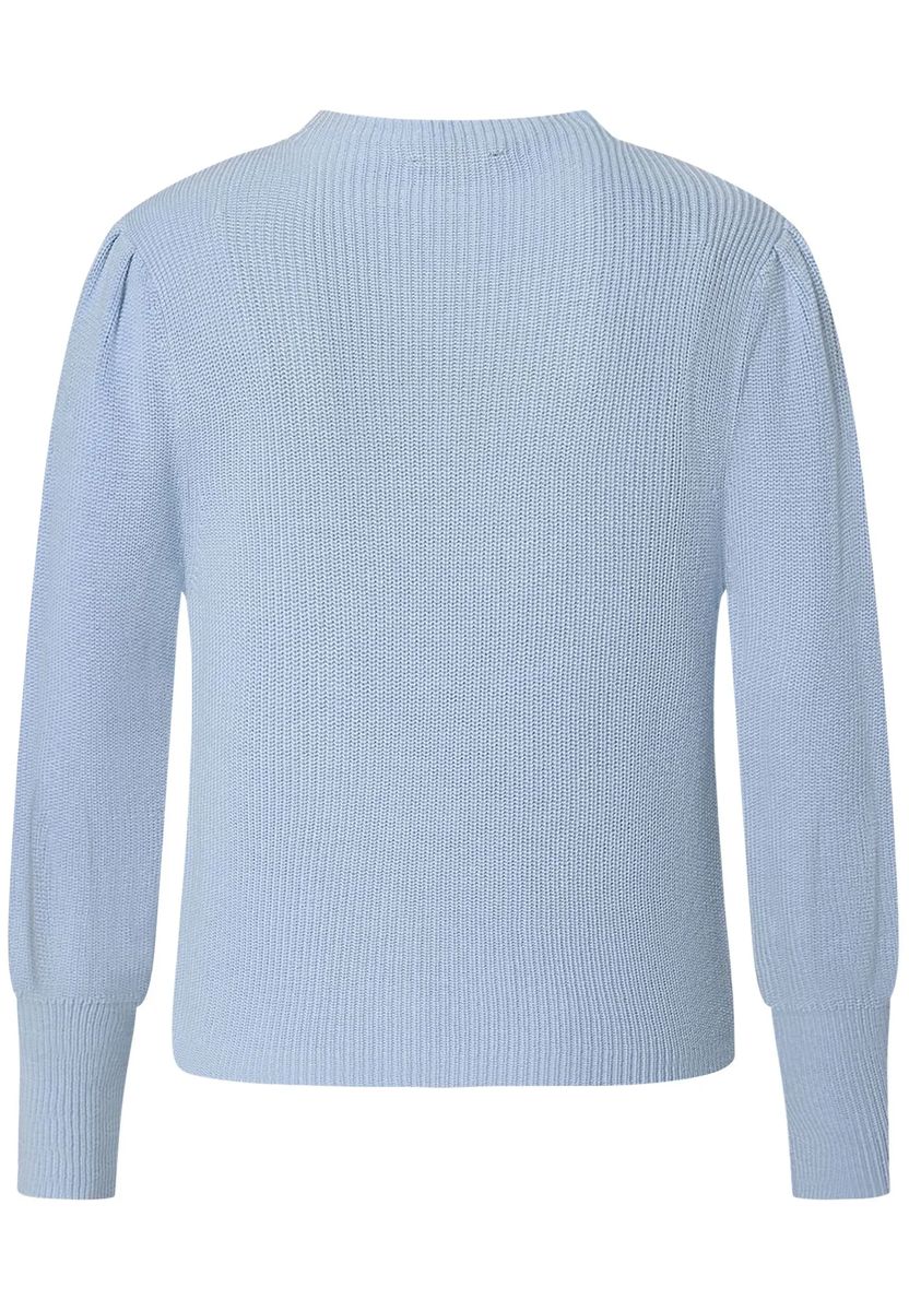 Rippstrick-Pullover mit Ballonärmeln