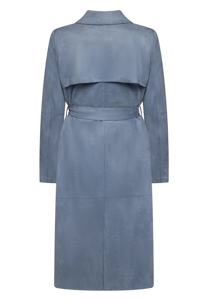 Zweireihiger Trenchcoat in Wildleder-Optik