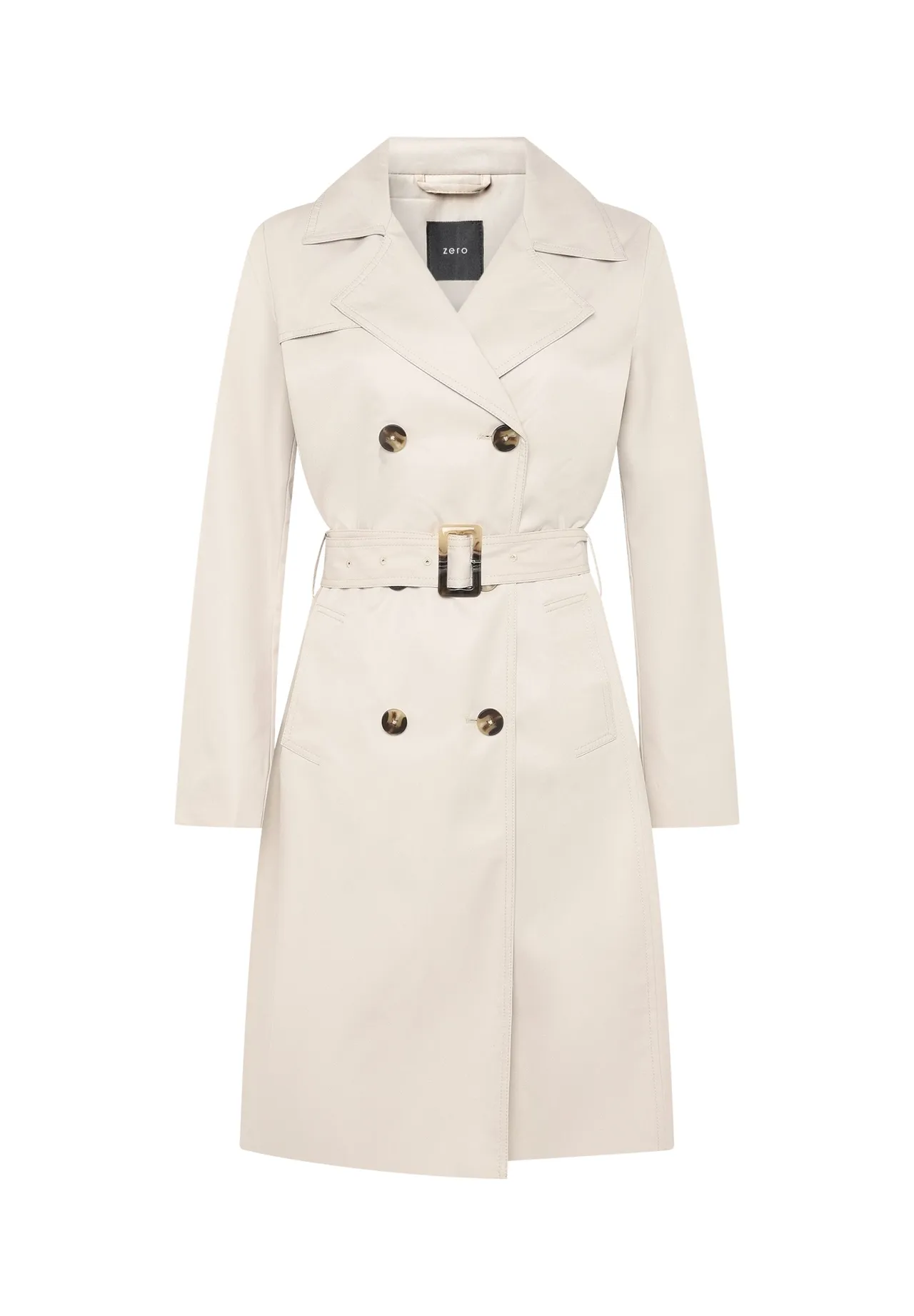 Klassischer zweireihiger Trenchcoat mit Gürtel