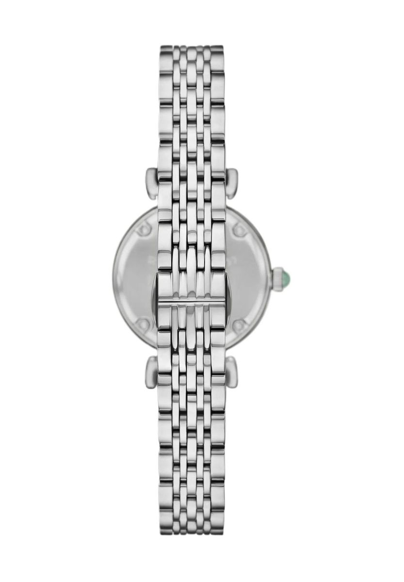 Elegante silberfarbene Damenarmbanduhr