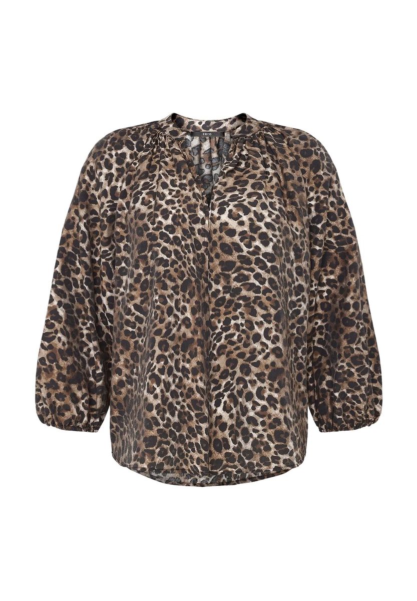Locker geschnittene Raglanbluse mit Leopardenmuster
