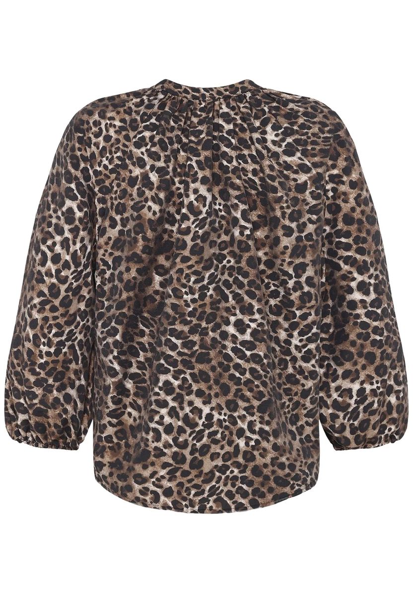 Locker geschnittene Raglanbluse mit Leopardenmuster