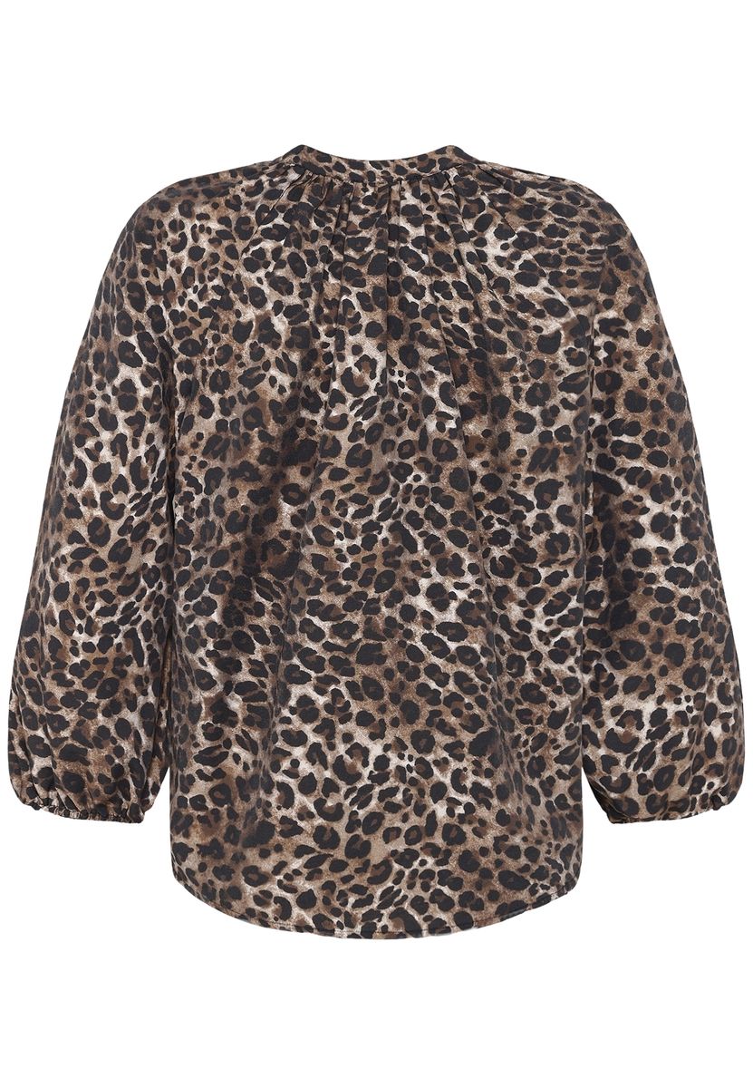 Locker geschnittene Raglanbluse mit Leopardenmuster