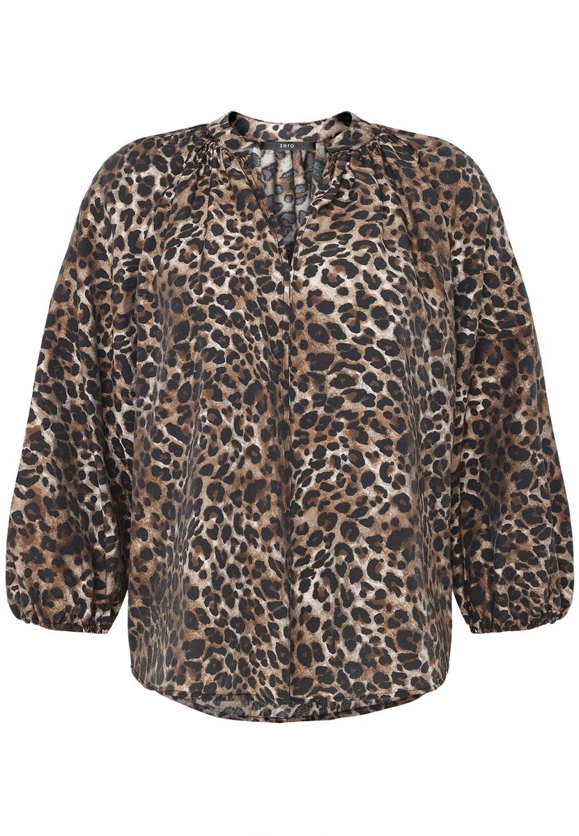 Locker geschnittene Raglanbluse mit Leopardenmuster