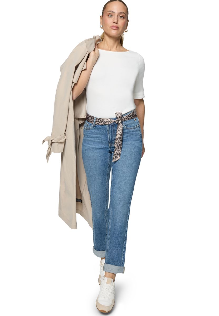 Straight-Leg-Jeans mit Schalgürtel