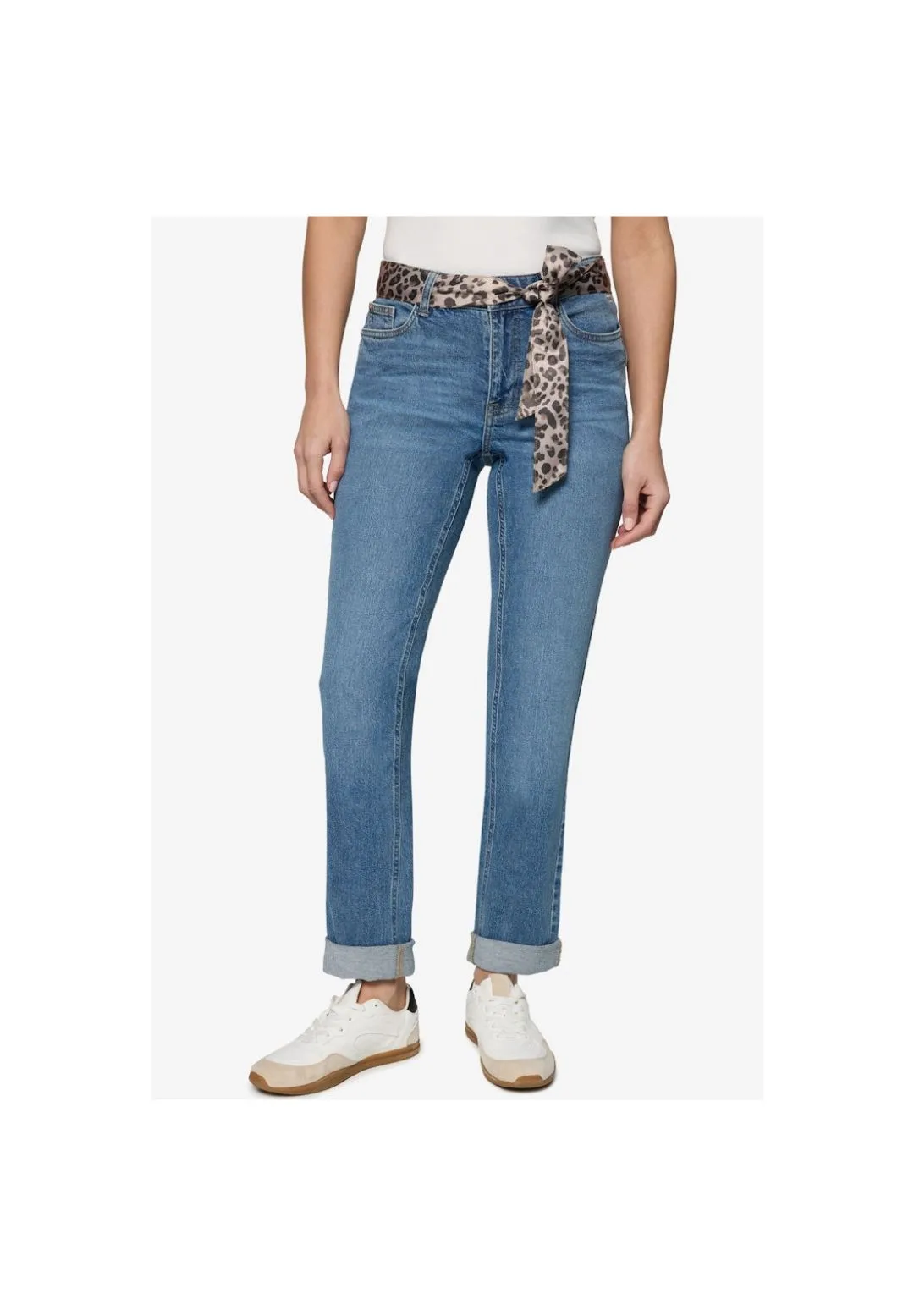Straight-Leg-Jeans mit Schalgürtel