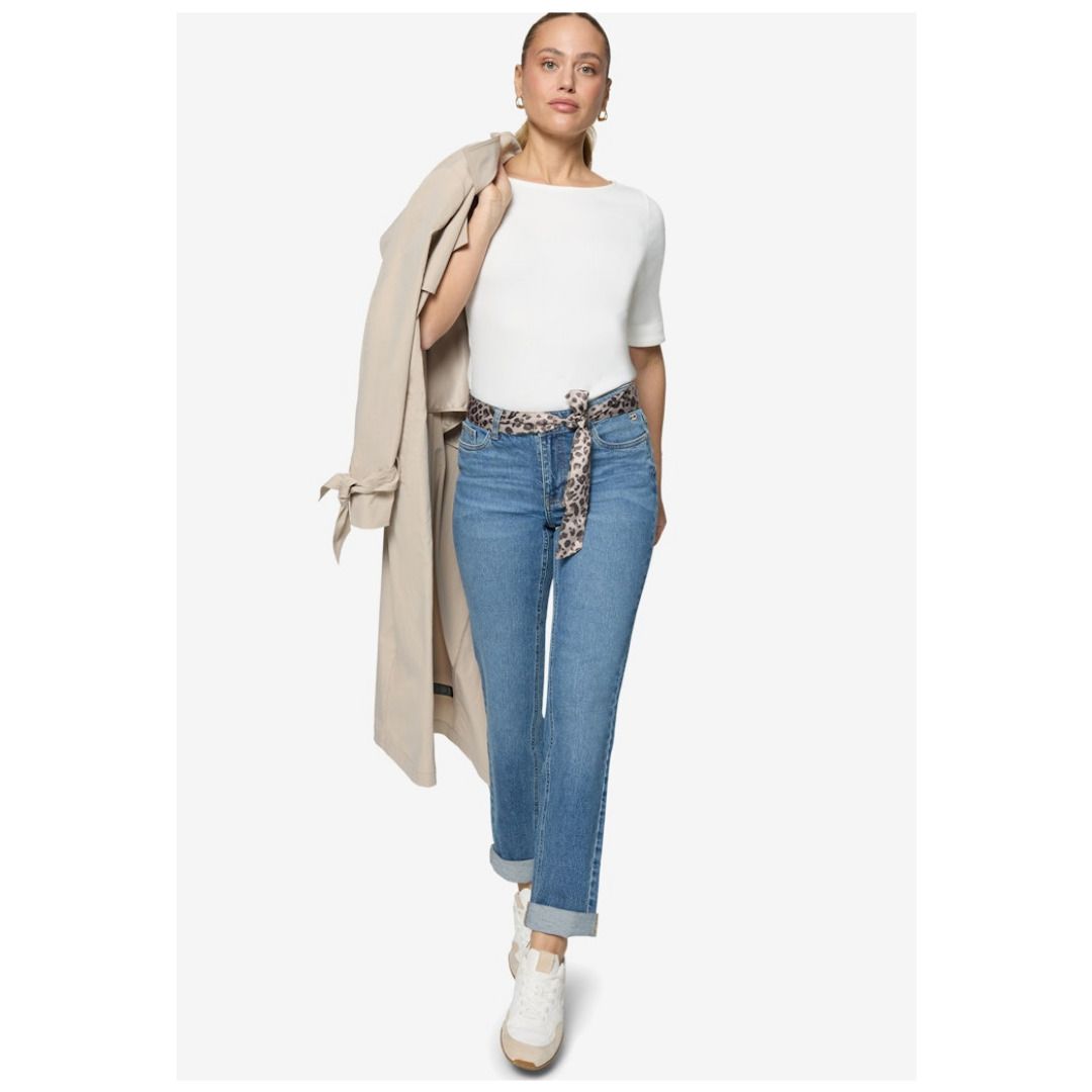 Straight-Leg-Jeans mit Schalgürtel