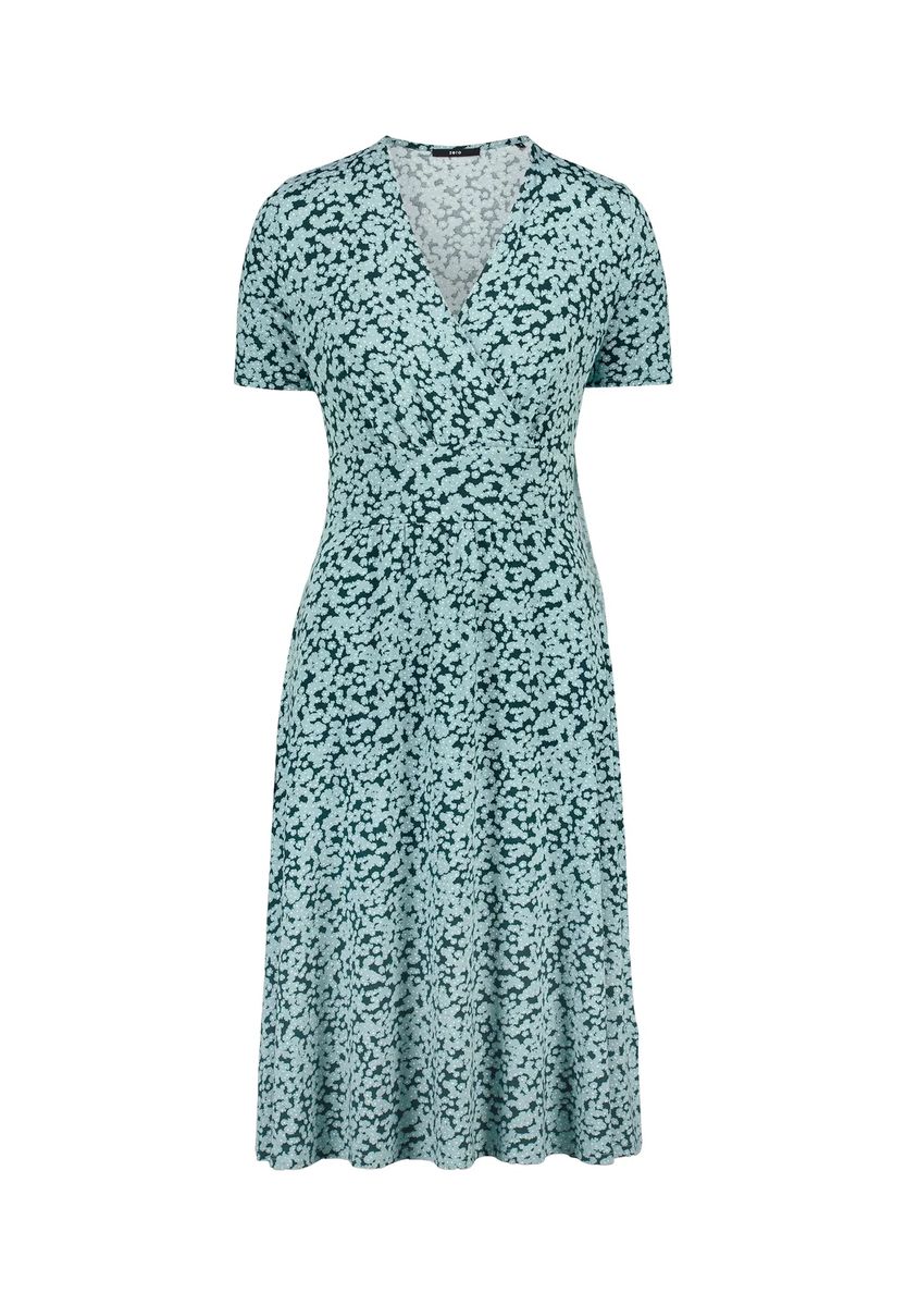 Midi-Kleid mit Wickelausschnitt und Blumenmuster