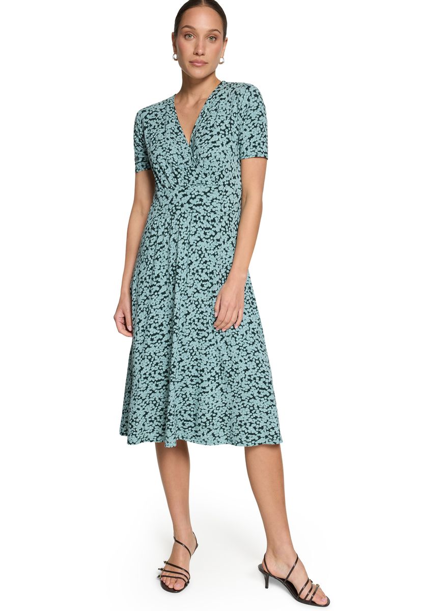Midi-Kleid mit Wickelausschnitt und Blumenmuster