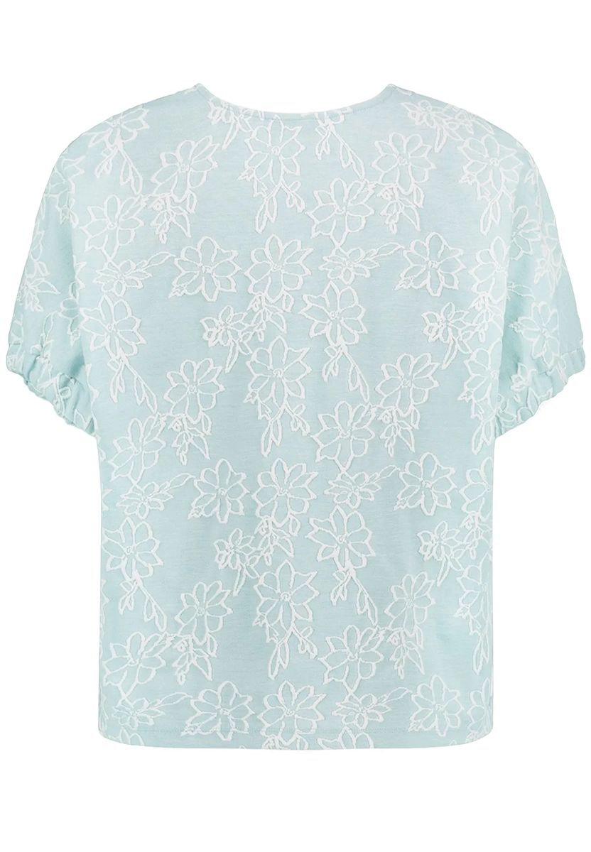 Strukturiertes V-Ausschnitt T-Shirt