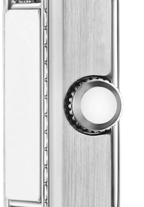 Elegante silberfarbene rechteckige Damenuhr