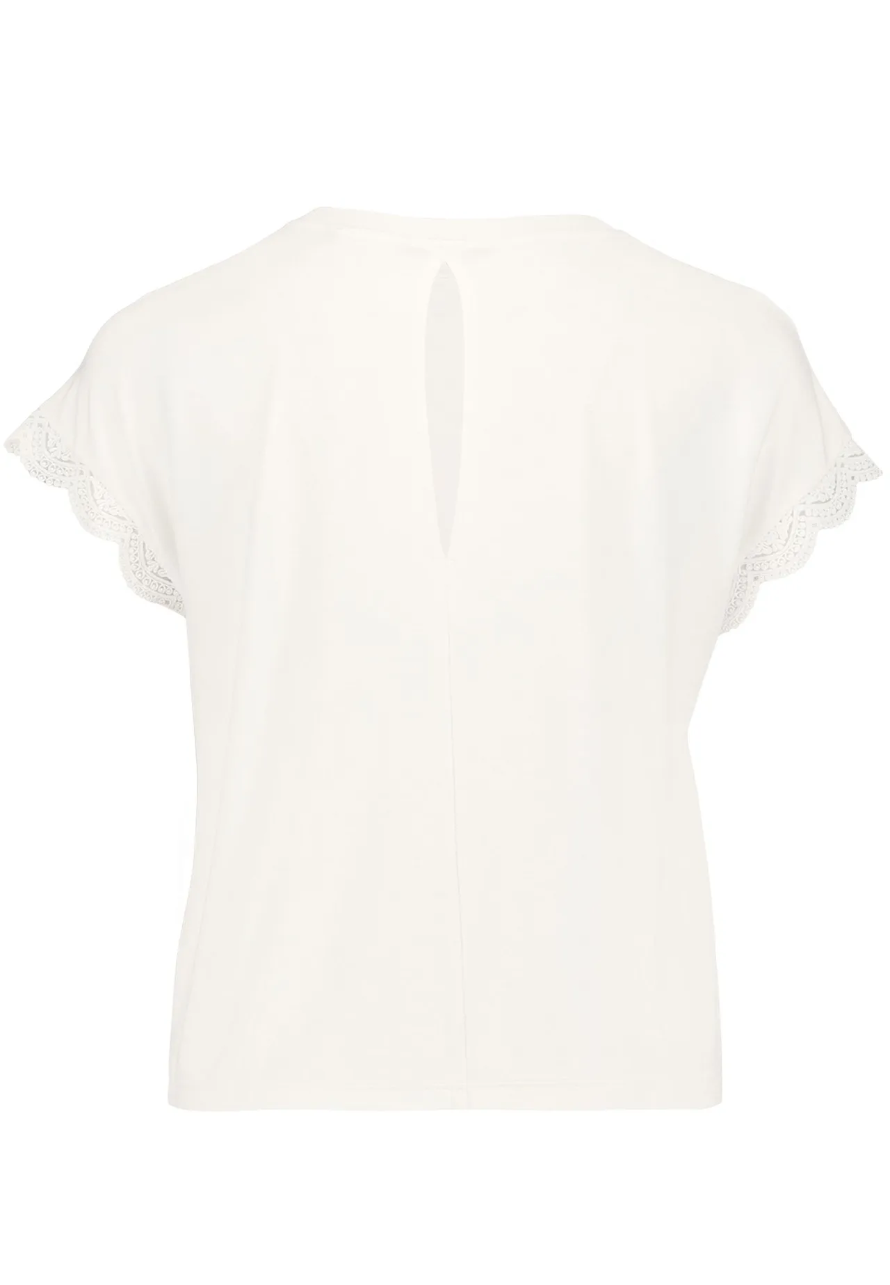 Baumwollshirt mit Spitzenärmeln