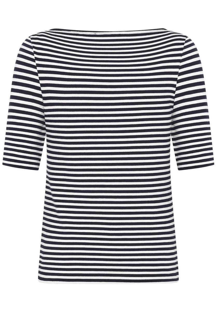 Gestreiftes Shirt mit U-Boot-Ausschnitt