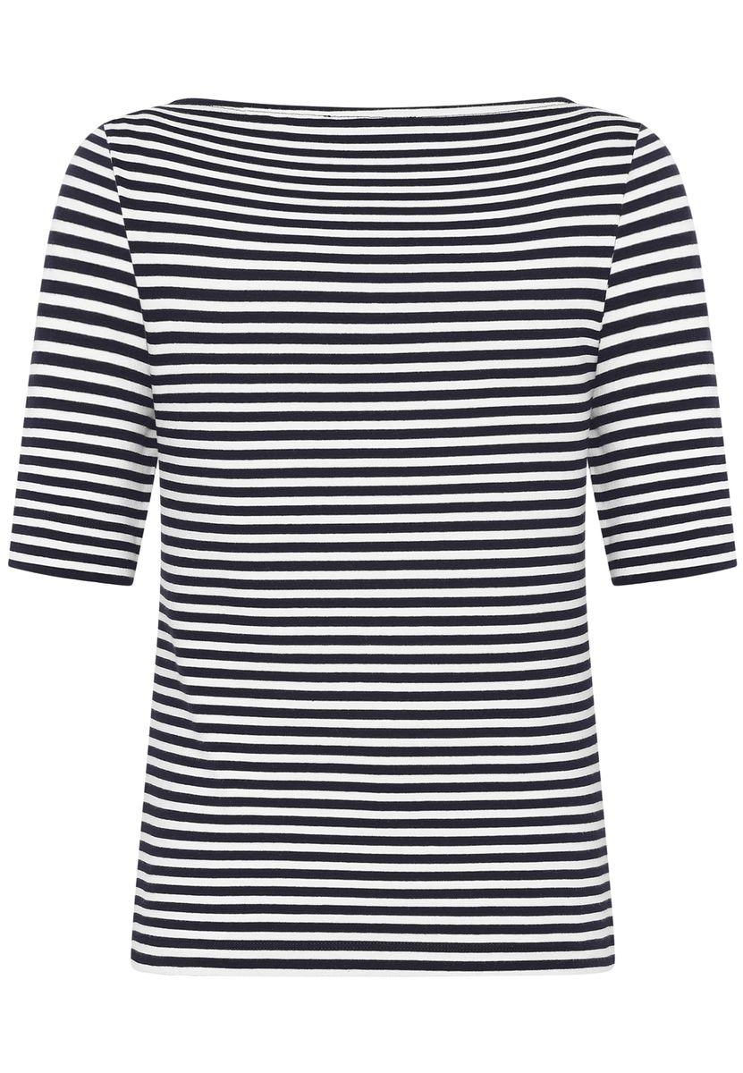 Gestreiftes Shirt mit U-Boot-Ausschnitt