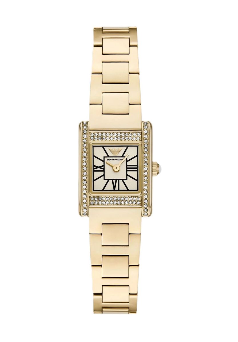 Elegante goldfarbene Damen-Rechteckuhr