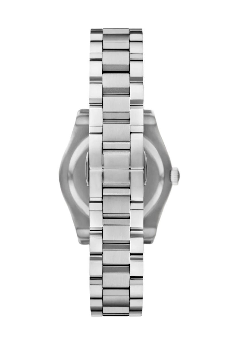 Elegante silberfarbene Damenarmbanduhr