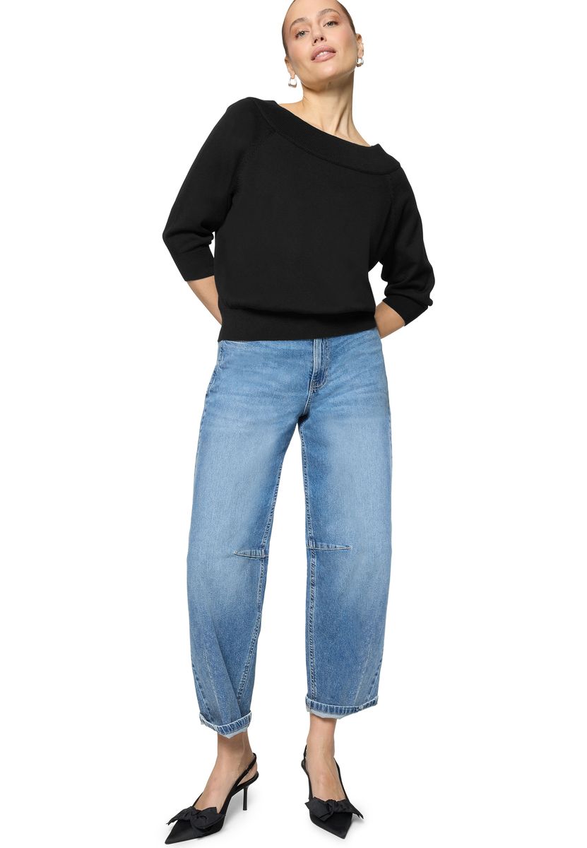Eleganter Carmen-Strickpullover
