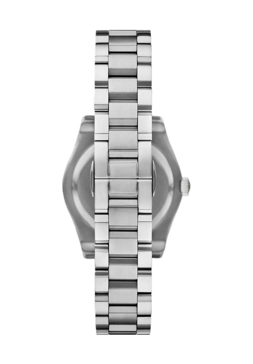 Edelstahluhr mit rosa Zifferblatt