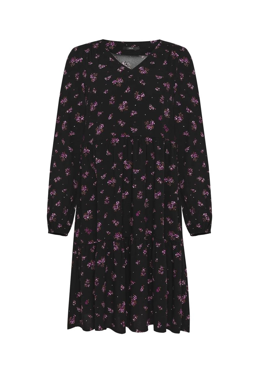 Gestuftes Mini-Kleid mit Blumenprint