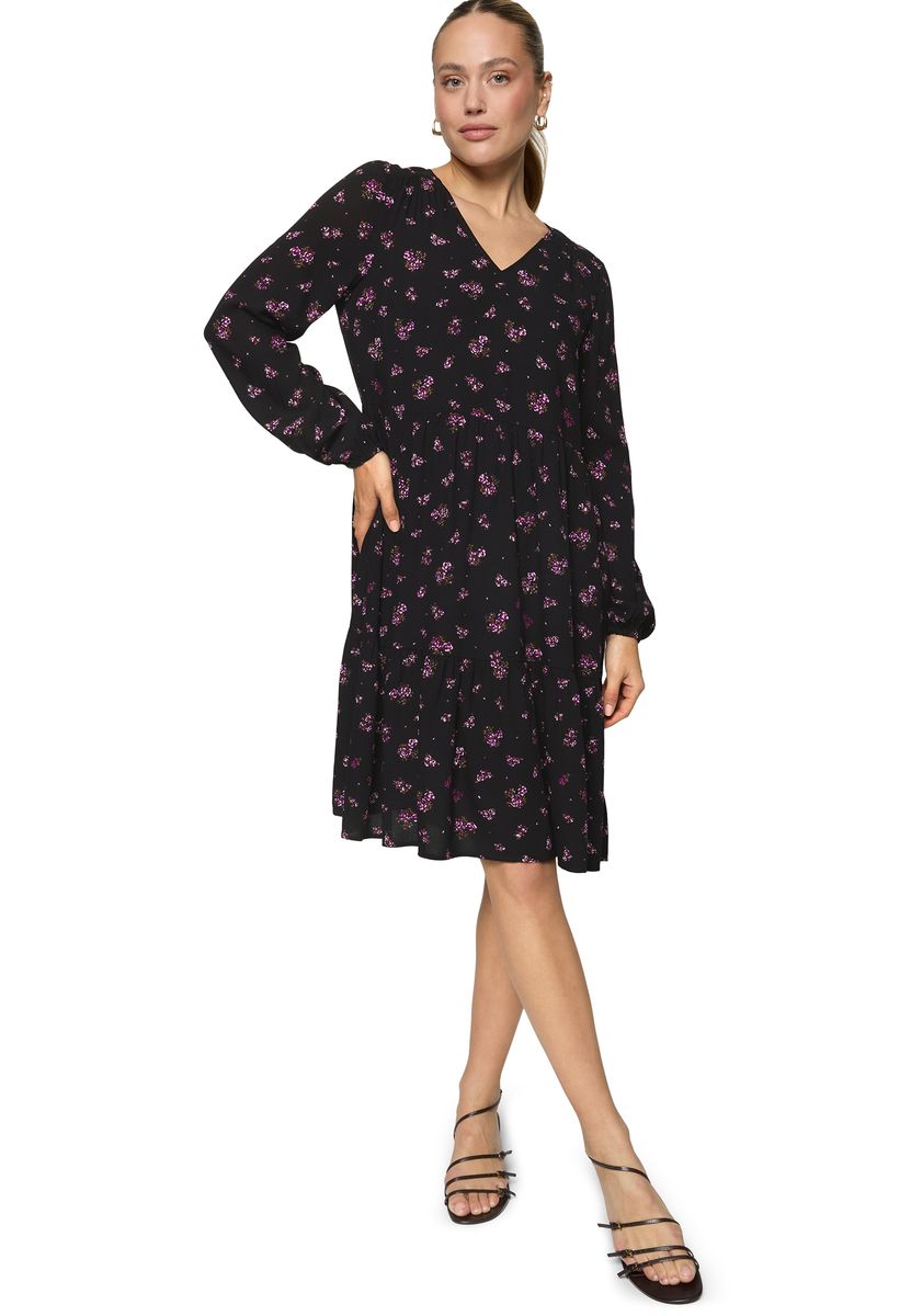 Gestuftes Mini-Kleid mit Blumenprint