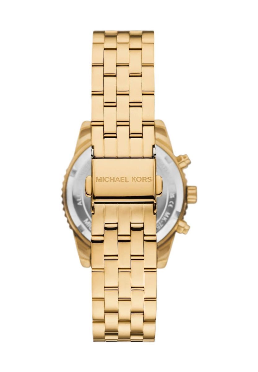 Elegante goldfarbene Chronographenuhr mit Kristallen