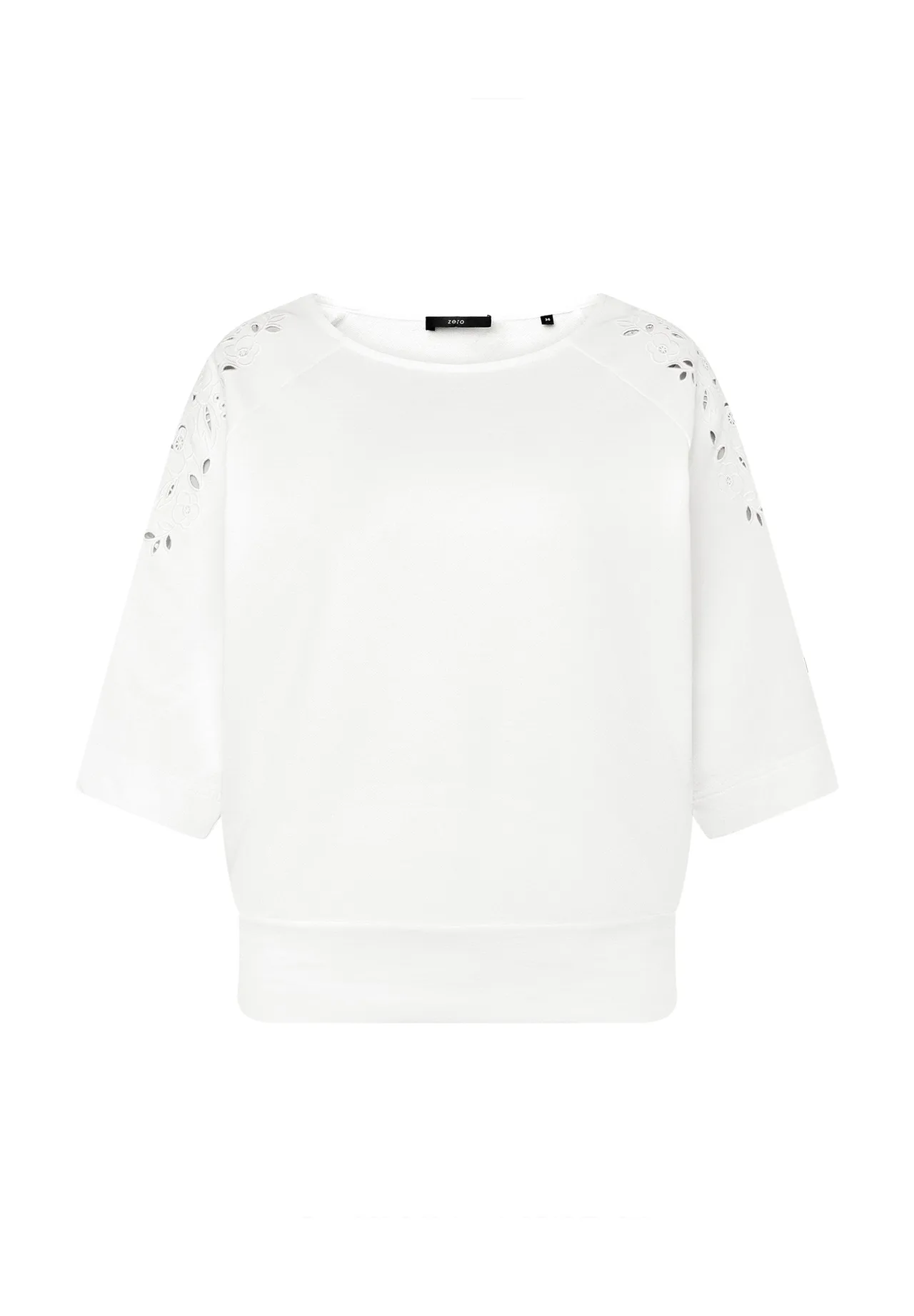 Sweatshirt mit filigraner Lochstickerei