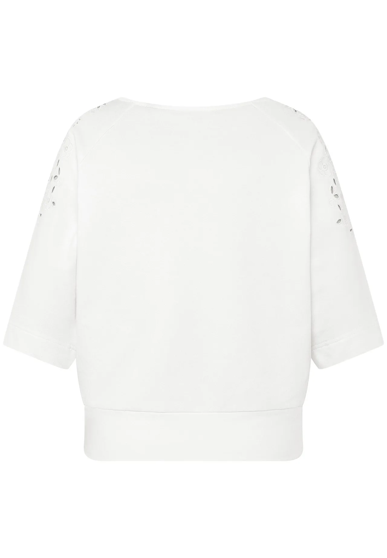 Sweatshirt mit filigraner Lochstickerei