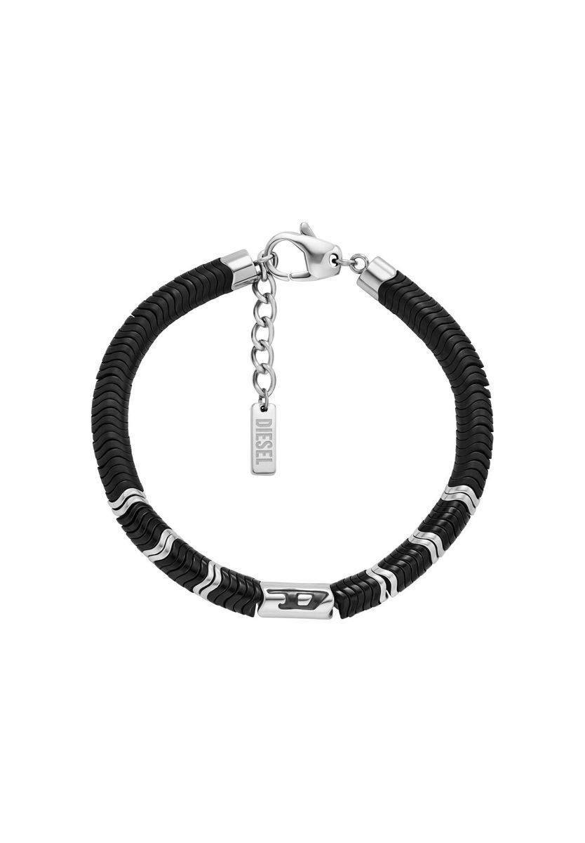 Herren Armband aus Edelstahl mit schwarzem Hämatit