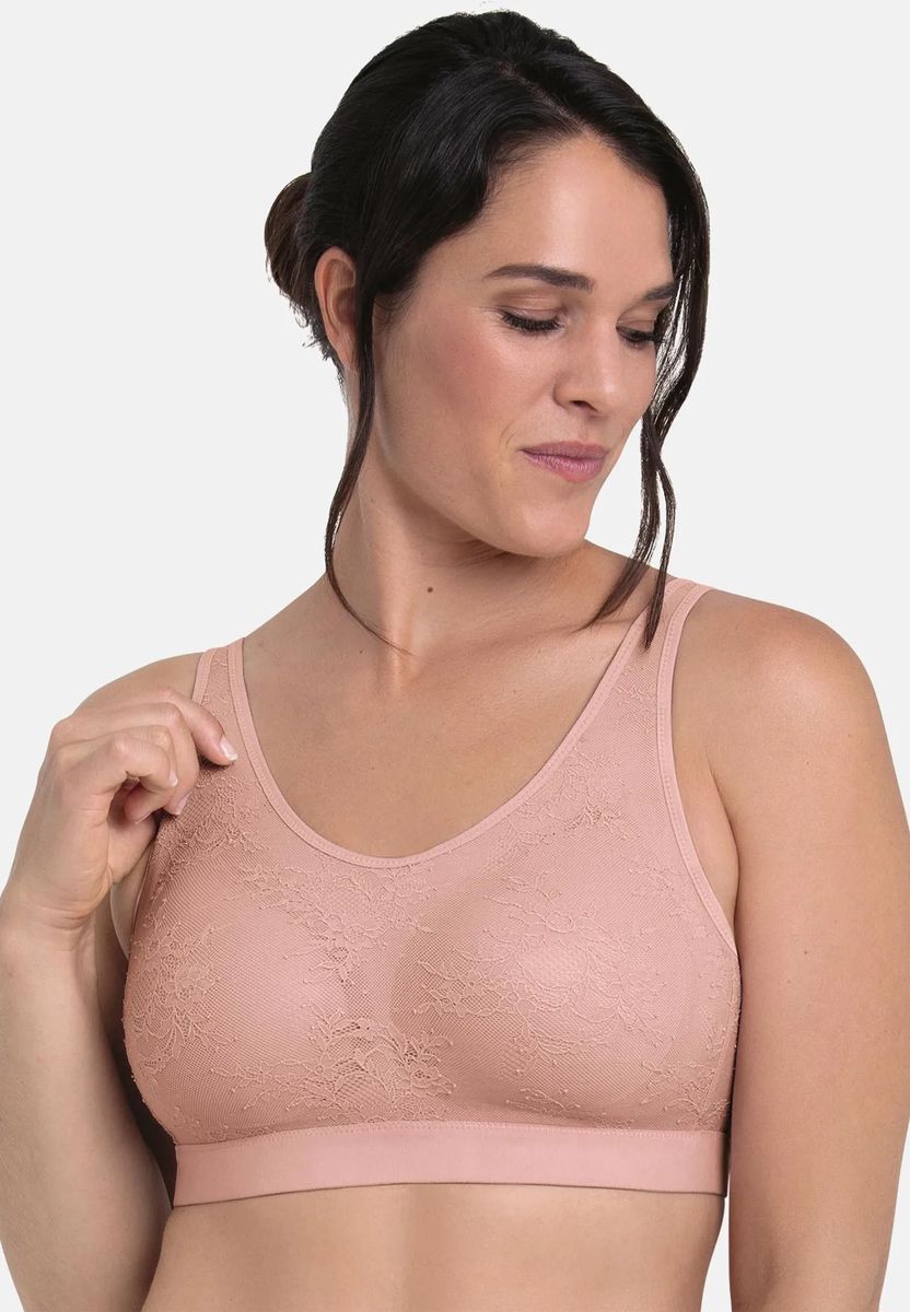 Kabelloses Bralette mit floraler Spitze