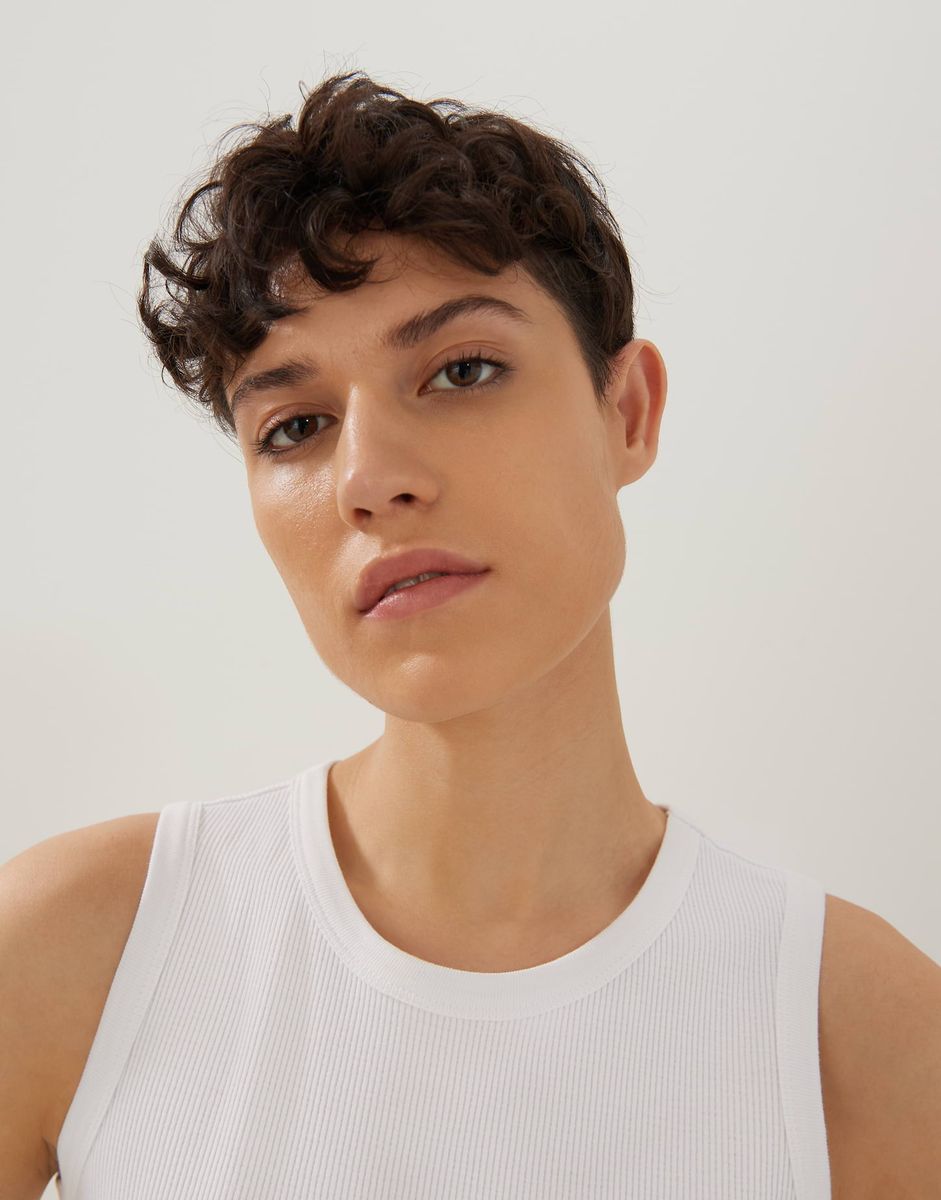 Geripptes Baumwoll Tank-Top