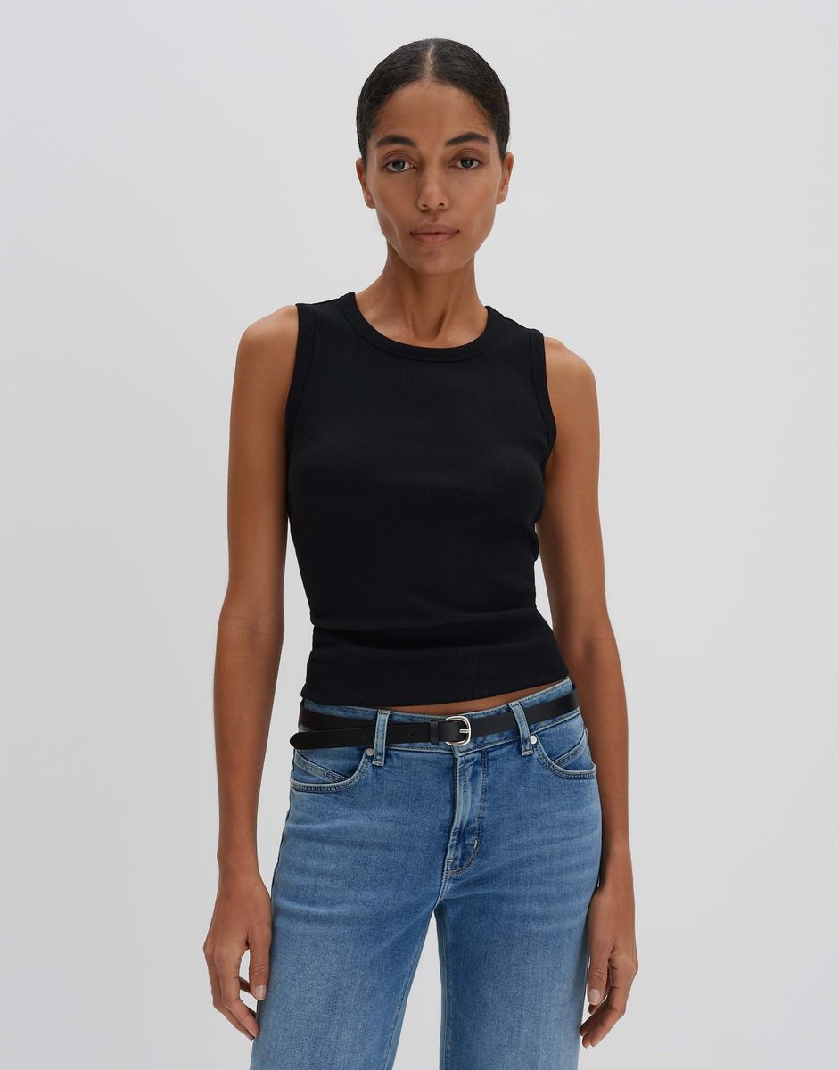 Geripptes Slim-Fit Tank-Top