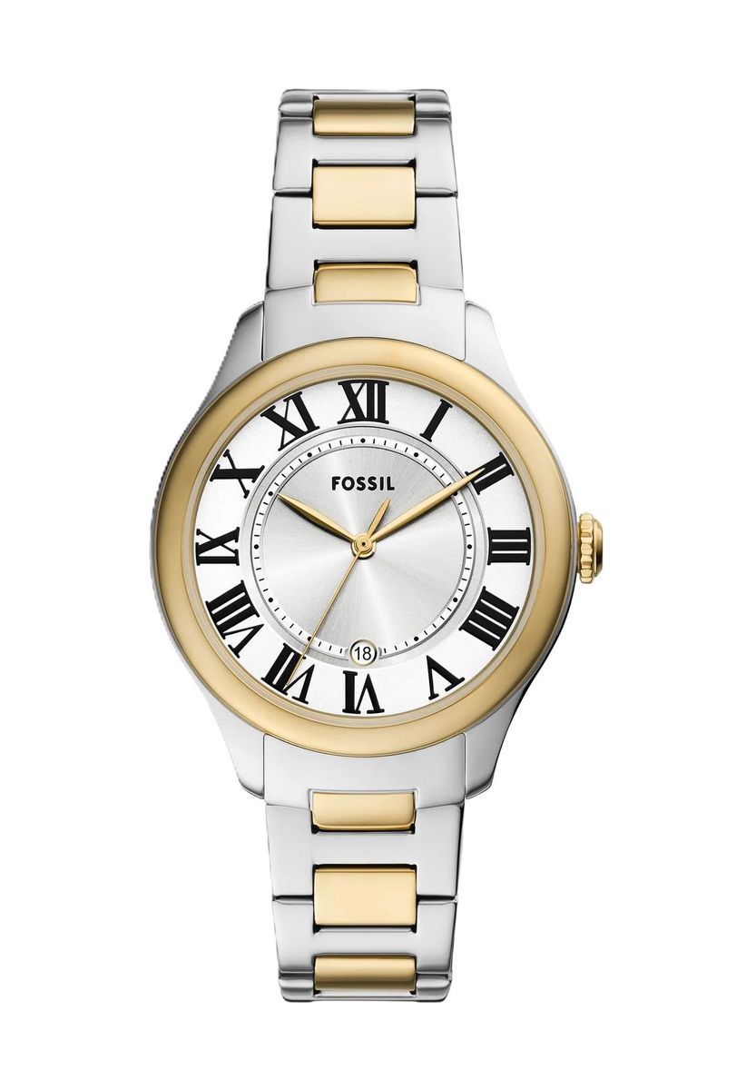 Elegante zweifarbige Armbanduhr mit römischen Ziffern