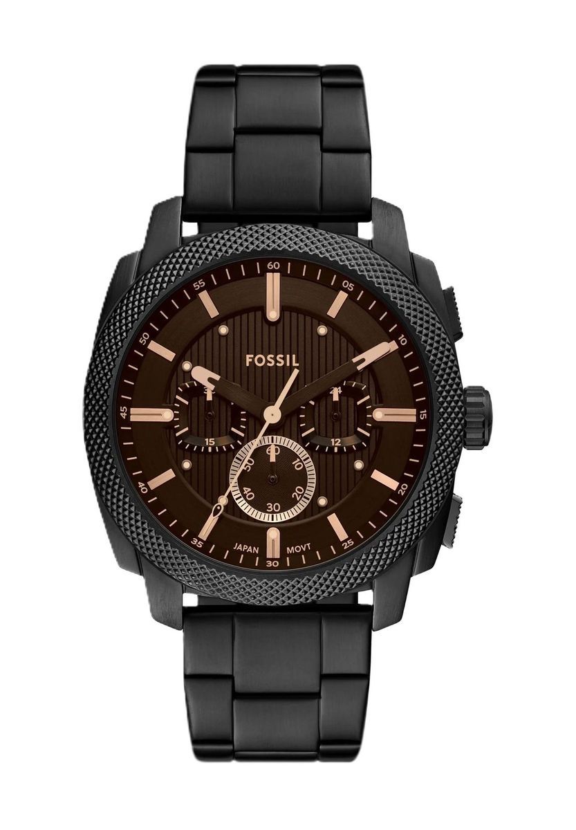 Herren Chronograph Uhr aus schwarzem Edelstahl
