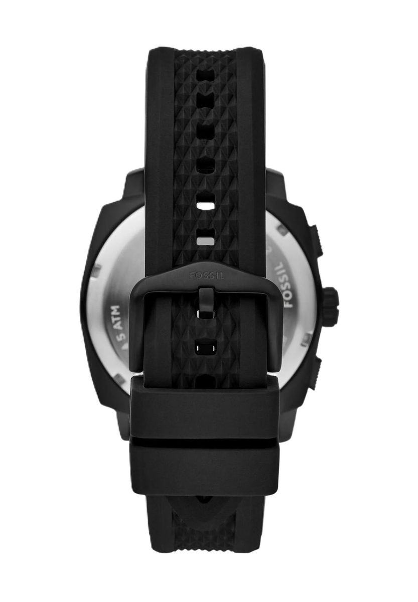 Herren Chronograph Uhr Schwarz mit Silikonarmband