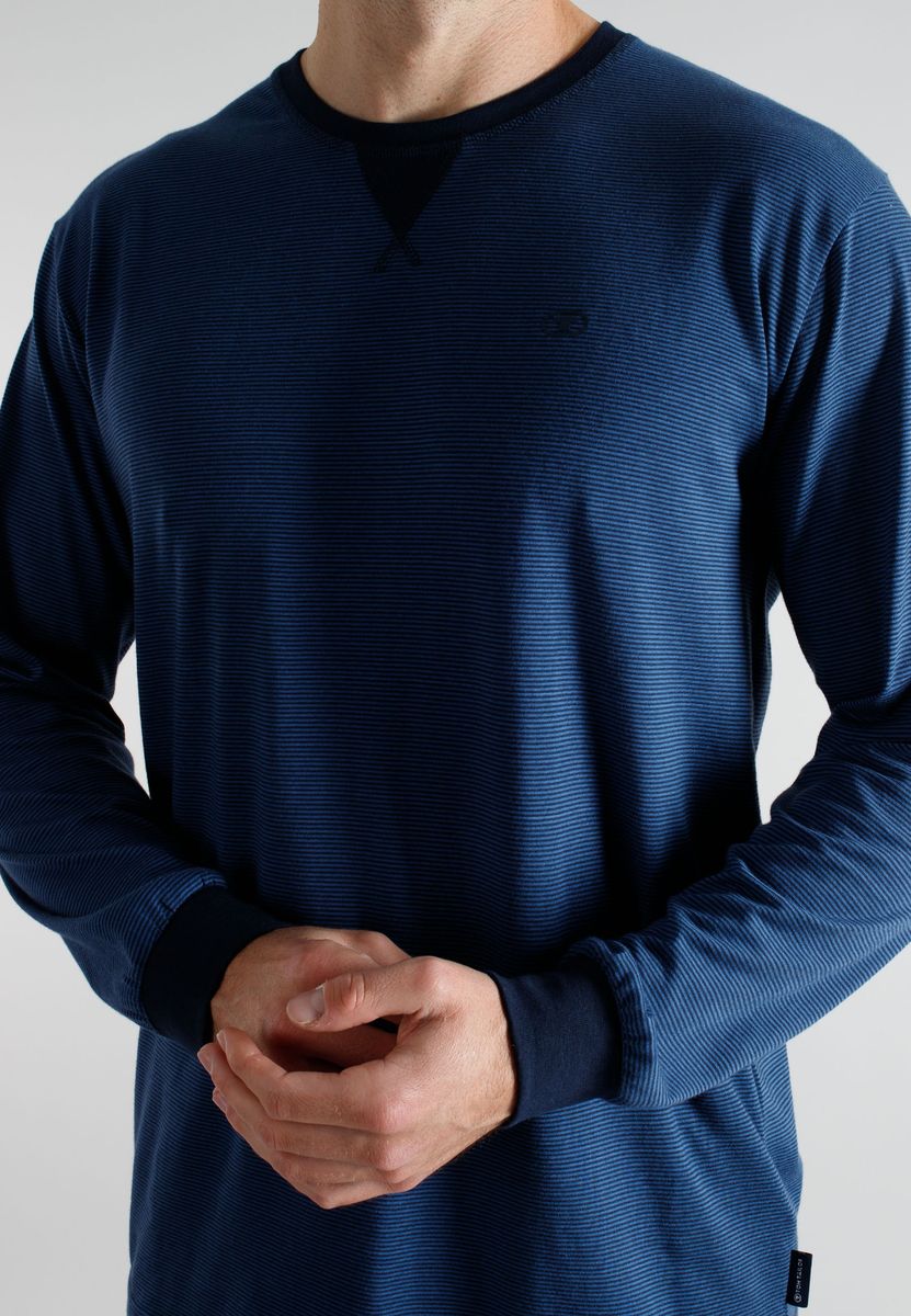 Langarm-Schlafshirt aus reiner Baumwolle