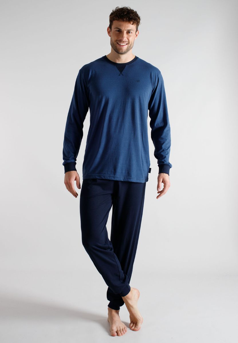 Langarm-Schlafshirt aus reiner Baumwolle