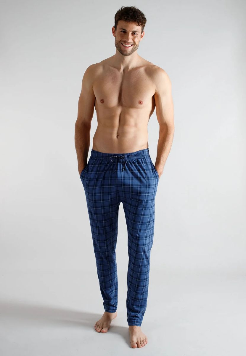 Klassische karierte Loungewear-Hose mit Tunnelzug