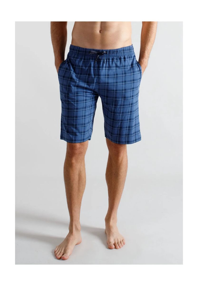 Karierte Schlafshorts mit Tunnelzug
